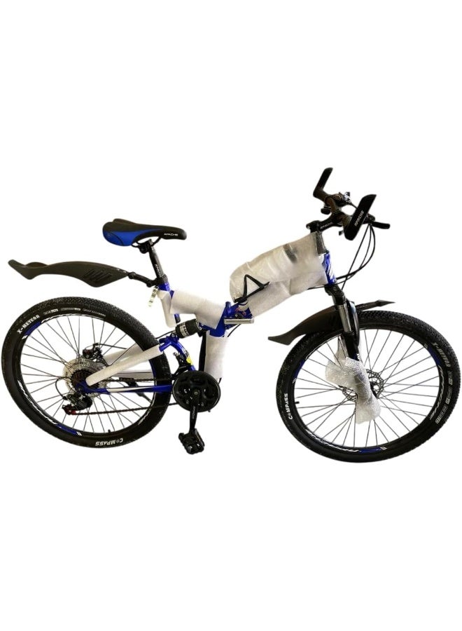 Challengers Aluminium 21-Speed Foldable Mountain Bike, Size 26, Blue - Image 3
