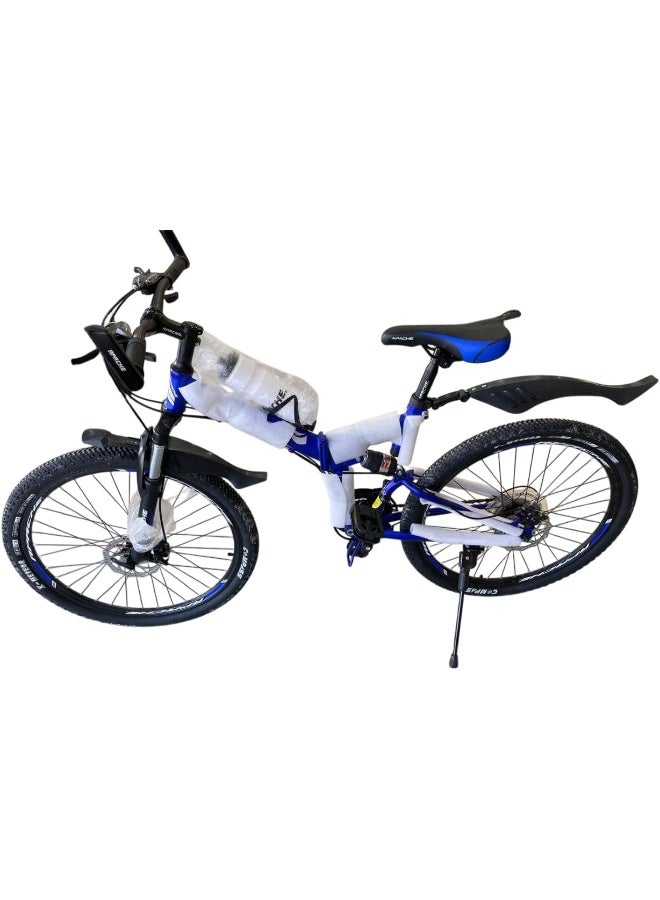 Challengers Aluminium 21-Speed Foldable Mountain Bike, Size 26, Blue - Image 4