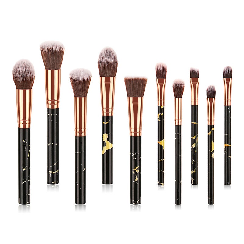 20 pcs Marbling Makeup Kit with Holder Portable Cosmetics Brush Blush Brush (Black, T-10-193) - Image 1