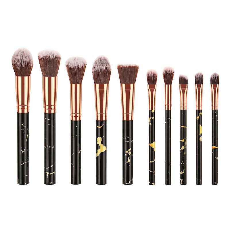 20 pcs Marbling Makeup Kit with Holder Portable Cosmetics Brush Blush Brush (Black, T-10-193) - Image 4