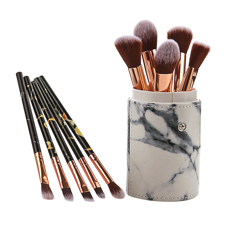 20 pcs Marbling Makeup Kit with Holder Portable Cosmetics Brush Blush Brush (Black, T-10-193) - Image 2