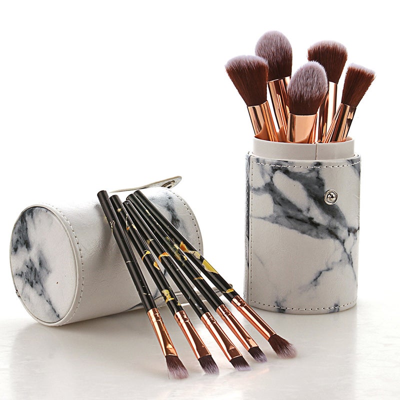 20 pcs Marbling Makeup Kit with Holder Portable Cosmetics Brush Blush Brush (Black, T-10-193) - Image 3