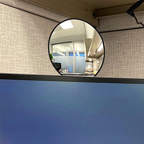 Orifort Glass Clip On Security Cubicle Mirror, 3.75" Personal Safety and Security Office Desk Rear View Monitors Convex Mirror with Frame (Round) - Image 2