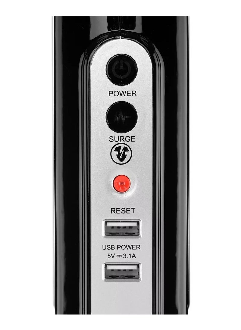 MASTERPLUG High Gloss 4 Compact Back To Back Socket 4 Meter With 2 USB Charging Ports Surge Protection  - Image 3
