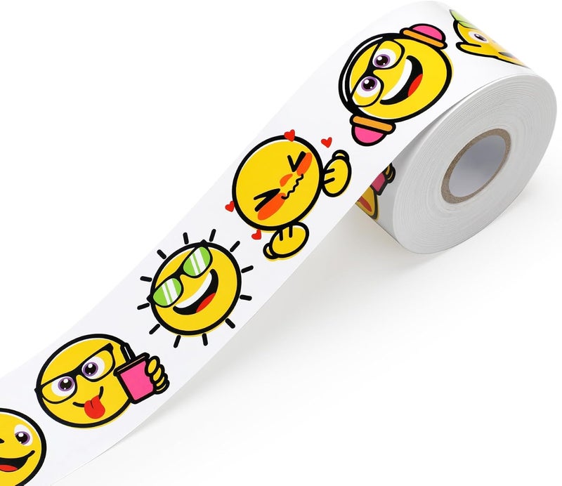 كلاراكو حدود لوحة إعلانات مستقيمة بطول 65 قدمًا برسومات وجه مبتسم وعاطفة، شرائط حدود لوحة إعلانات برسومات عاطفية مضحكة، قصاصات لوحات، ديكورات للفصول الدراسية أو المدرسة المنزلية، حواف لوحة إعلانات الوجه - Image 1