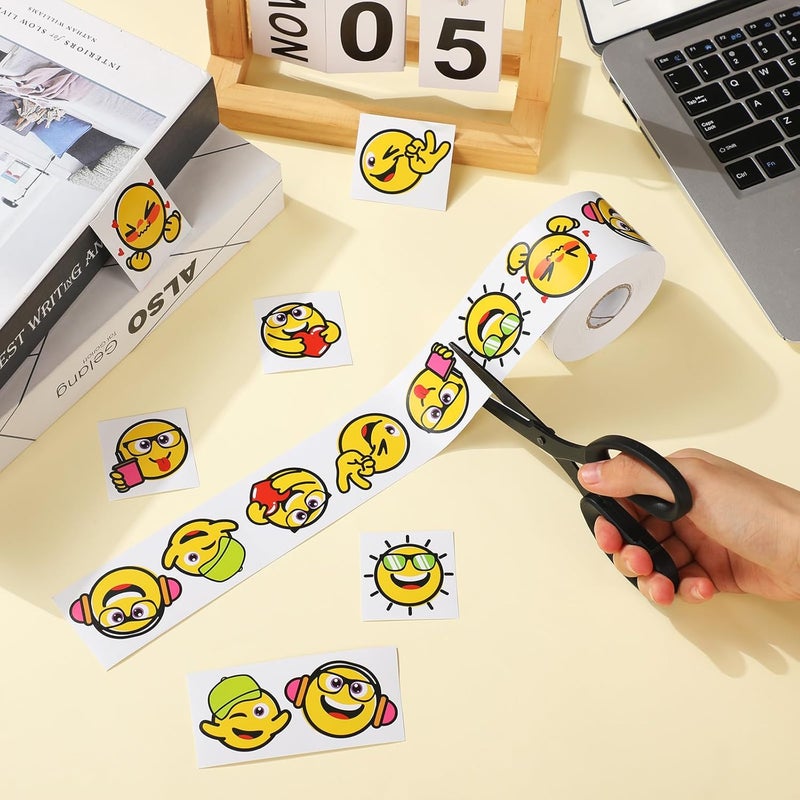 كلاراكو حدود لوحة إعلانات مستقيمة بطول 65 قدمًا برسومات وجه مبتسم وعاطفة، شرائط حدود لوحة إعلانات برسومات عاطفية مضحكة، قصاصات لوحات، ديكورات للفصول الدراسية أو المدرسة المنزلية، حواف لوحة إعلانات الوجه - Image 4