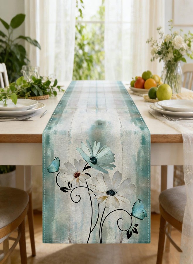 OYIMUA Daisy Floral Summer Table Runner 13 x 72 Inches Farmhouse Runners for Tables Spring Decorations for Home Indoor Outdoor Party Decor - Image 2