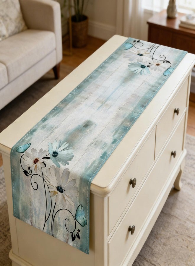 OYIMUA Daisy Floral Summer Table Runner 13 x 72 Inches Farmhouse Runners for Tables Spring Decorations for Home Indoor Outdoor Party Decor - Image 3