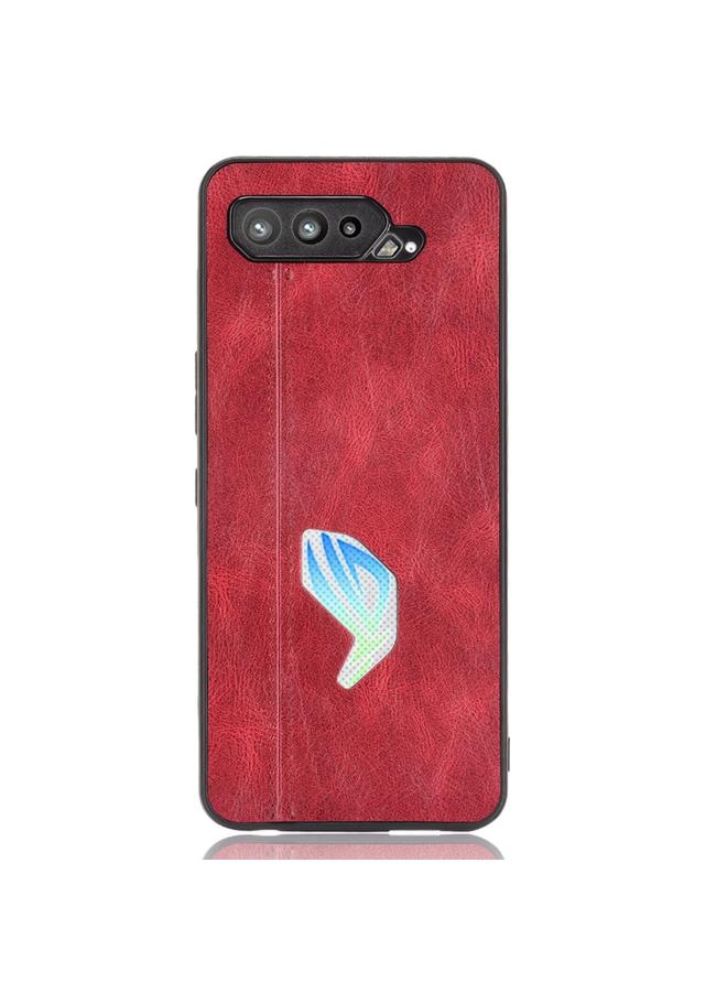 اس-توب جراب لهاتف Asus ROG Phone 5 مقاوم للصدمات بنمط جلد البقر المخيط، مصنوع من مادة PC + PU + TPU - Image 2