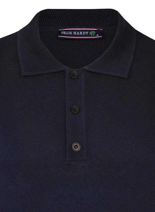 FELIX HARDY Polo collar long sleeve jumper