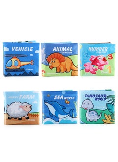 Generic Baby Tear-resistant Cloth Book Toy 4 Pages 8 Faces Early Education Cognition Washable Palm Sound Paper-Color:66532-2 Animal Cloth Book 20.2g  - Image 4