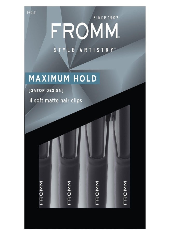 Fromm Professional Gator Hair Clips, 4.5", Double-Sided Teeth for Secure Sectioning on Wet or Dry Hair, Soft Matte Finish, Black, Pack of 4 - Image 5