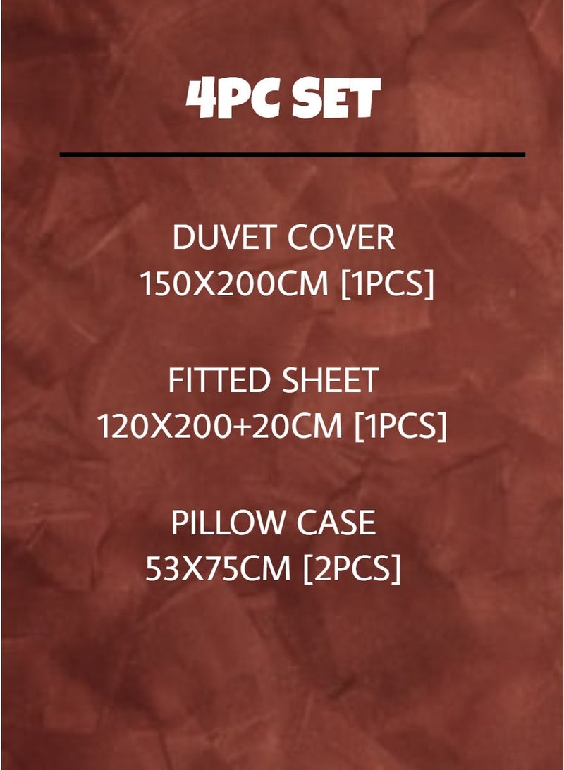 Blueberry 4 Pieces Single Size Duvet Cover Set - Includes 1 Duvet Cover (150x200cm), 1 Fitted Sheet (120x200+20cm), 2 Pillow Cases (53x75cm) - Image 2