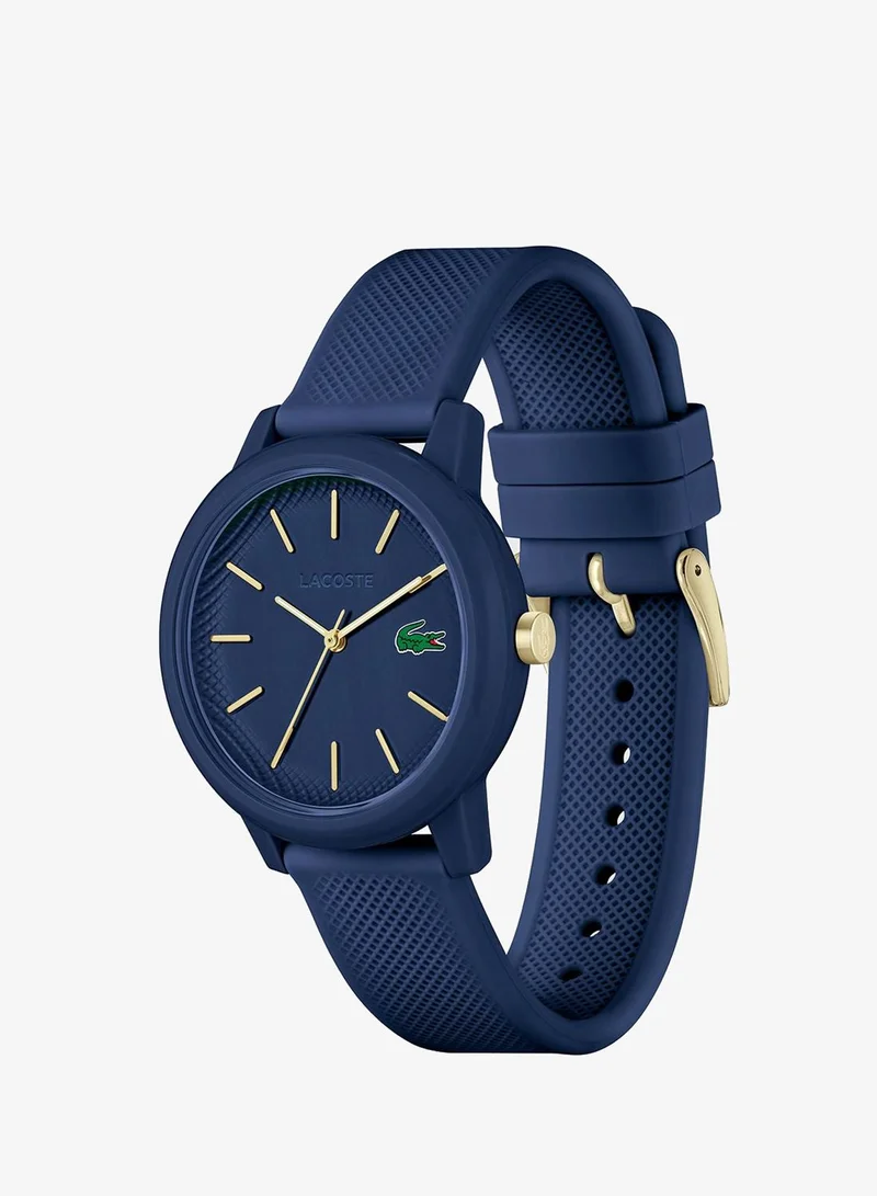 LACOSTE 12.12 Collection Analog Quartz Watch For Women With Navy Blue Silicone Bracelet - 2001271