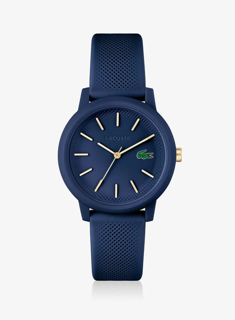 LACOSTE 12.12 Collection Analog Quartz Watch For Women With Navy Blue Silicone Bracelet - 2001271