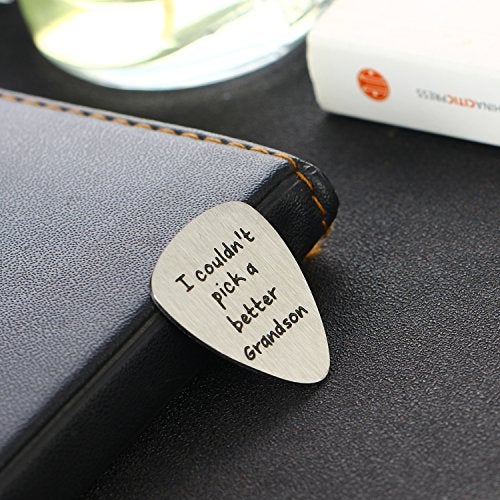 YeeQin Grandson Gifts Musical Gift For Grandson I Couldn't Pick A Better Grandson Guitar Picks - Image 3