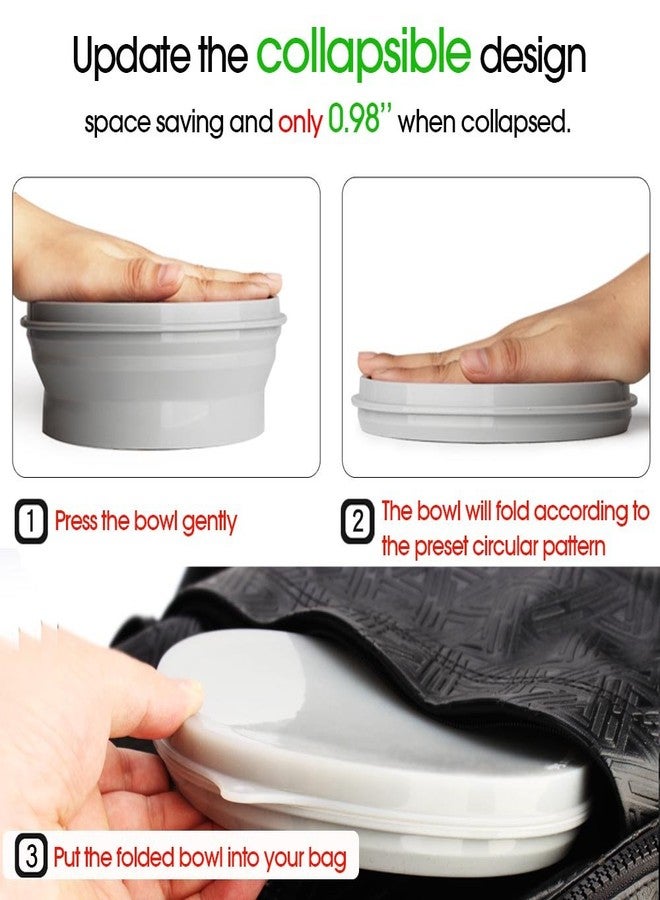 ME.FAN Silicone Collapsible Bowls - Silicone Folding Travel Bowl with Lids - Expandable Food Storage Containers Set - Portable, [27oz] - Image 5