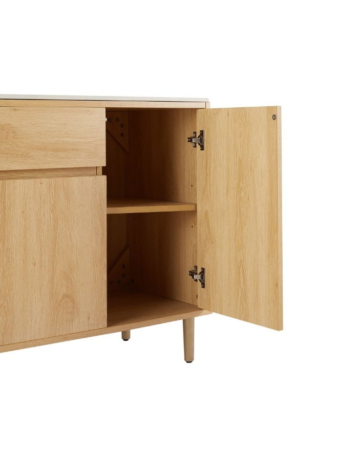 DANUBE HOME Dreamfield Stone Top  Buffet Cabinet  With 2 Drawers & 4 Doors | Sturdy Kitchen Organiser Rack | Modern Design Sideboard Cabinet For Dining Room L150xW45xH80cm-White/Beige - Image 5