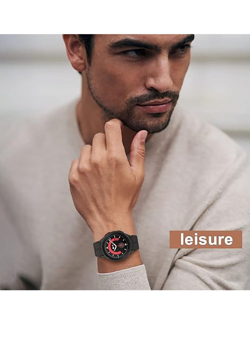 Magnetic Band for Samsung Galaxy Watch 6 Classic 47mm 43mm/5 Pro 45mm/Watch 7 FE 6 5 4 44mm 40mm/4 Classic 46mm 42mm,Silicone Strap for Samsung Watch 5 Pro 45mm,No Gap Buckle black - Image 3