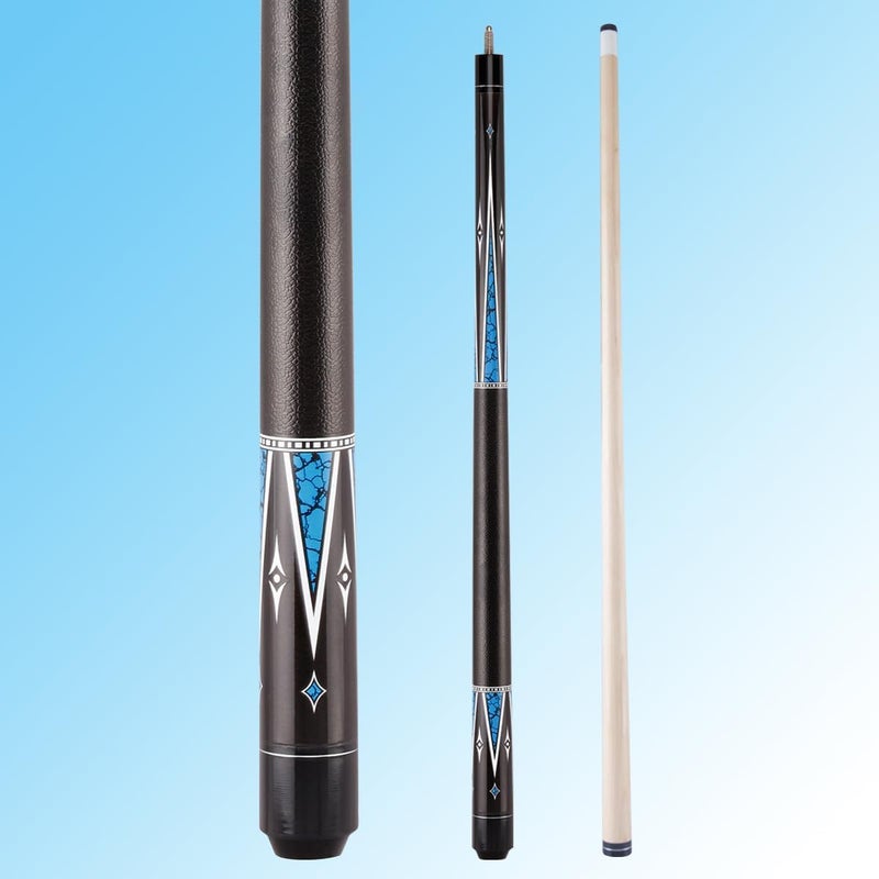 Tiekerbilir 48 Inch Short Pool Cue Stick for Beginners Canadian Maple Billiard Cues for Tight Spaces 48 inch Billiards Cue Stick Junior Size Cues Blued - Image 2