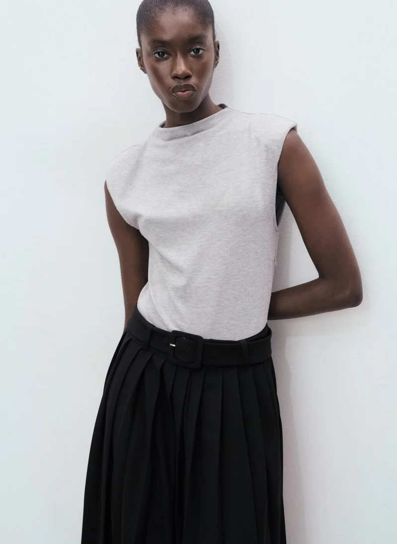 MANGO Contrasting belt dress