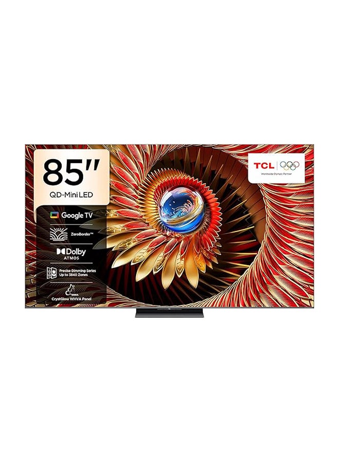 تي سي إل تلفاز ذكي 85 بوصة 4K QD-Mini LED للألعاب جوجل TV، معدل تحديث أصلي 144 هرتز، سلسلة تعتيم دقيقة تصل إلى 3840 منطقة، لوحة CrystGlow WHVA، HDR 5000 نيت، بدون حدود (طراز 2025) - Image 1