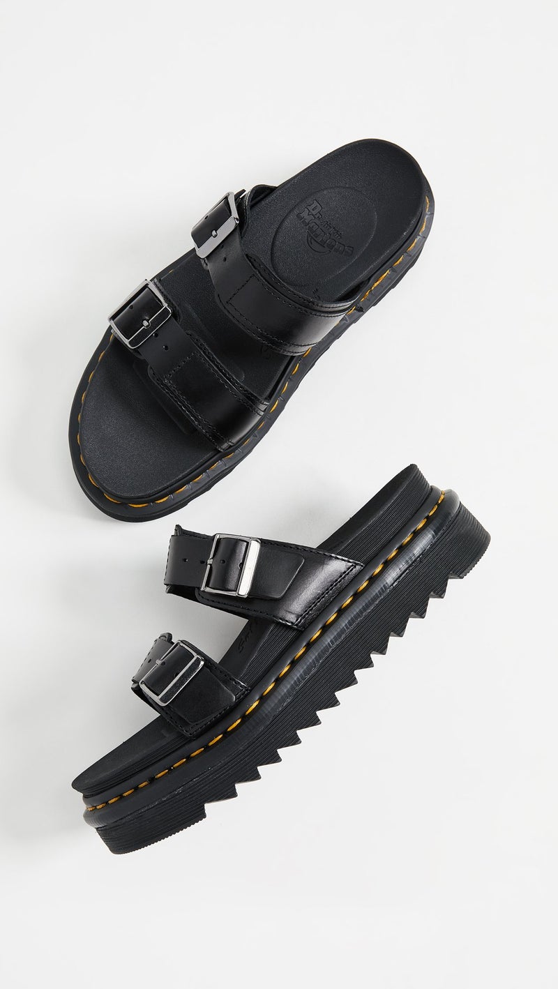 Dr Martens صندل د. مارتنز للرجال والنساء مايلز، أسود براندو، مقاس الرجال 6 / مقاس النساء 7 - Image 5