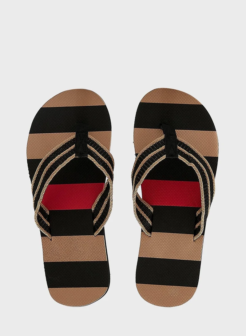 Seventy Five Striped Summer Flip Flops