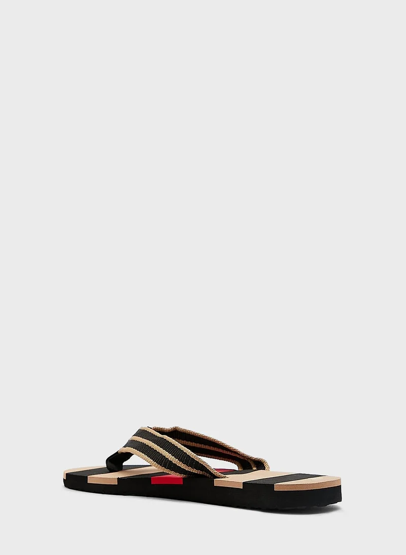 Seventy Five Striped Summer Flip Flops