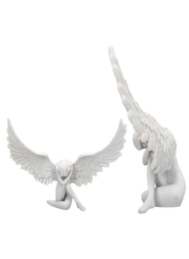 BYNNIX Sobbing Angel Statue Figurines, Small Resin Cherubs Statue with Wings, Angel Sculpture Ornaments for Home Decor, Living Room, Desktop Decoration, First Communion Religious Gifts for Girls - Image 4