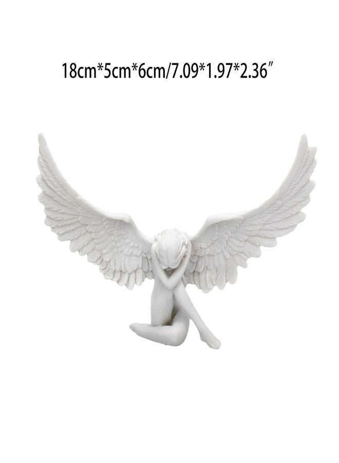 BYNNIX Sobbing Angel Statue Figurines, Small Resin Cherubs Statue with Wings, Angel Sculpture Ornaments for Home Decor, Living Room, Desktop Decoration, First Communion Religious Gifts for Girls - Image 3