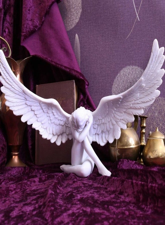 BYNNIX Sobbing Angel Statue Figurines, Small Resin Cherubs Statue with Wings, Angel Sculpture Ornaments for Home Decor, Living Room, Desktop Decoration, First Communion Religious Gifts for Girls - Image 2