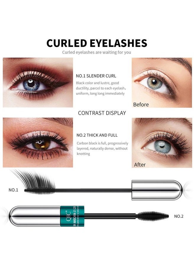 Alisesun 5x Longer Voluminous Eyelashes, 2 in 1 Vibely Mascara & Eyebrow Pencil & Eyeliner & Eyebrow Soap Kit & 10Pcs Eyebrow Trimming Blades, Waterproof No Clumping (5 Set) - Image 2