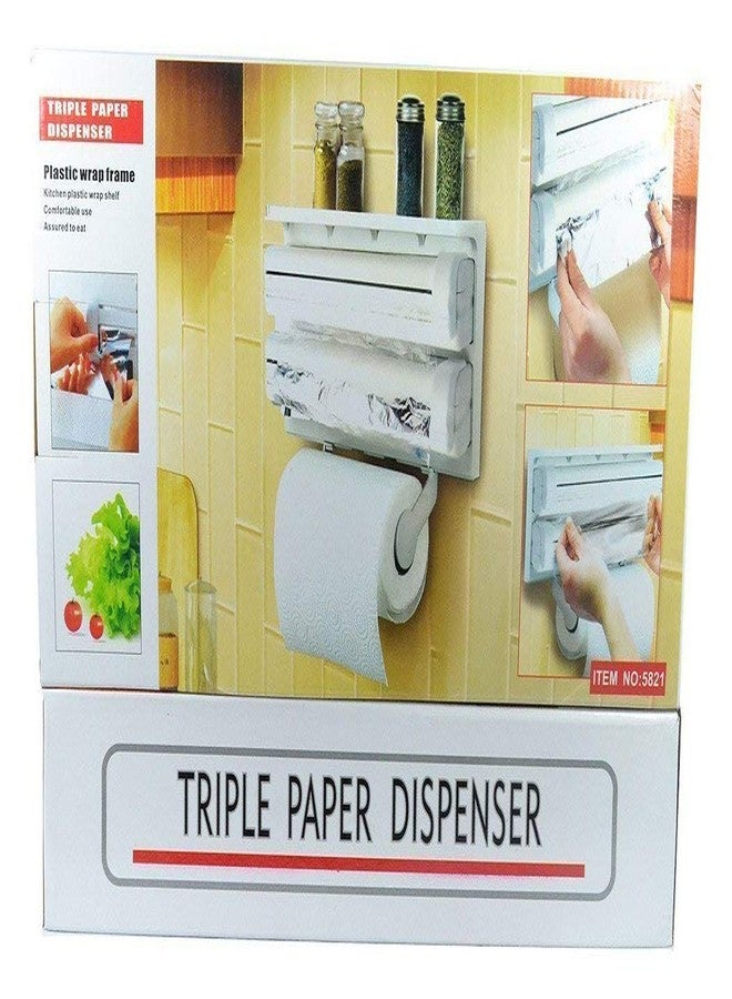 Drake Triple Paper Dispenser for Cling Film Wrap Kitchen Roll 3 Level - Image 4