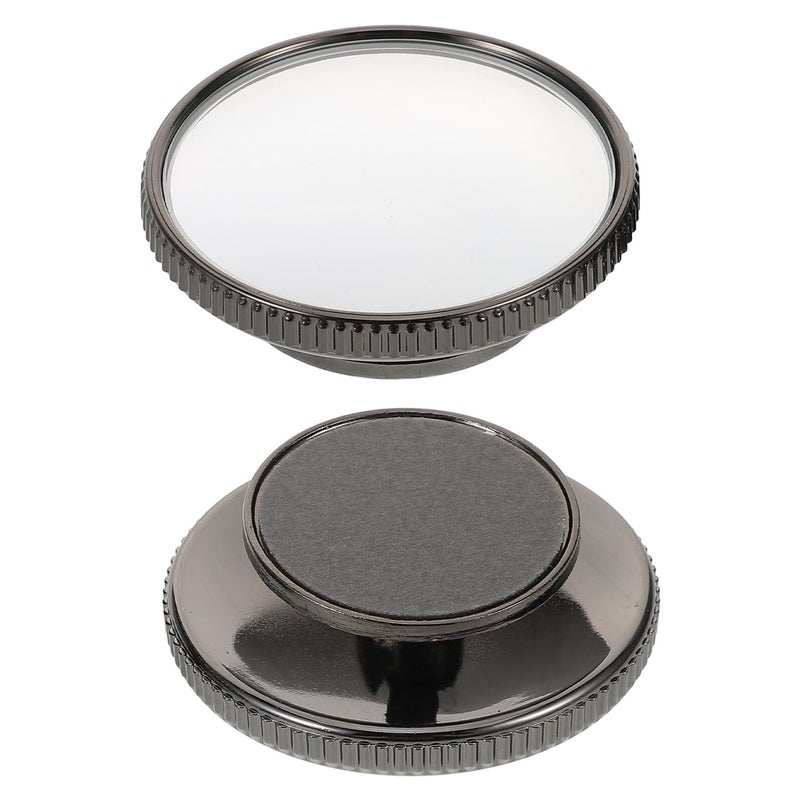 2Pcs Carbon Black Blind Spot Mirrors Wide Angle Convex Rearview Safety Accessories For Cars - Image 2