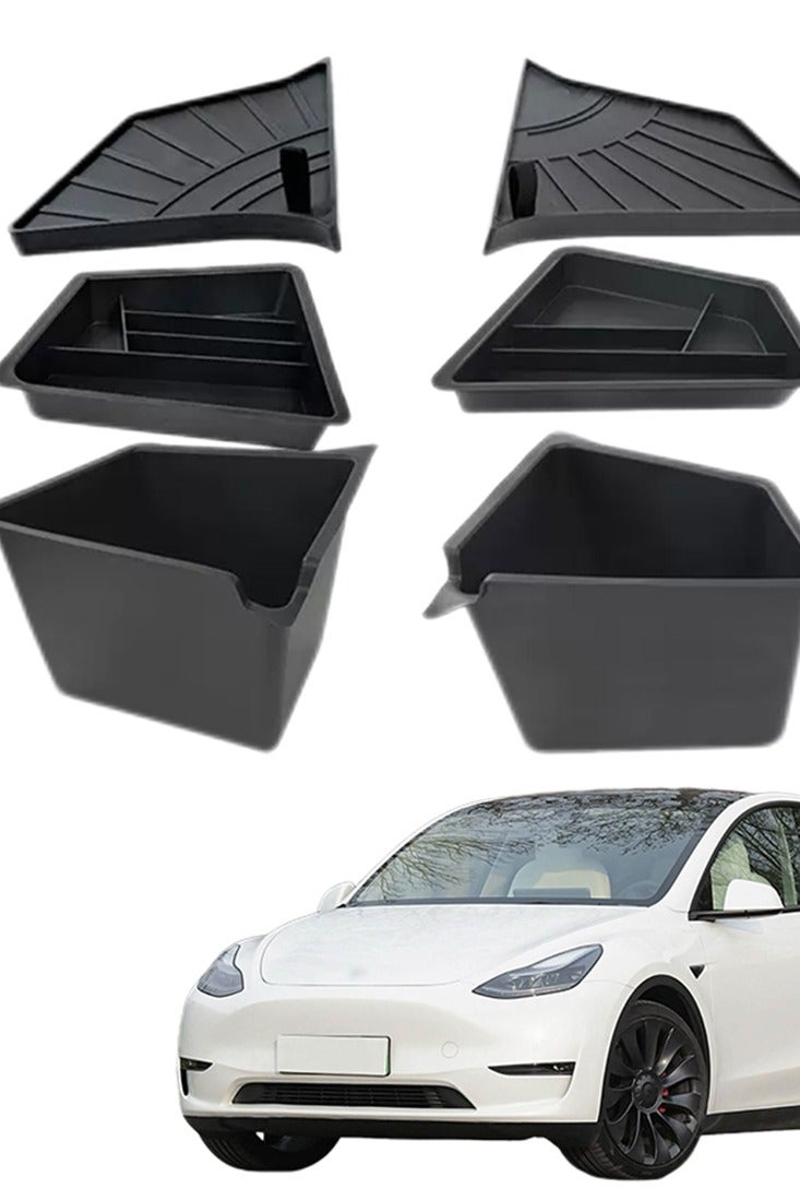 Side storage box of trunk, 2021-2024models, suitable for Tesla modely, layered storage, convenient access, expanding space, waterproof and dirt-resistant, goodcar. - Image 1