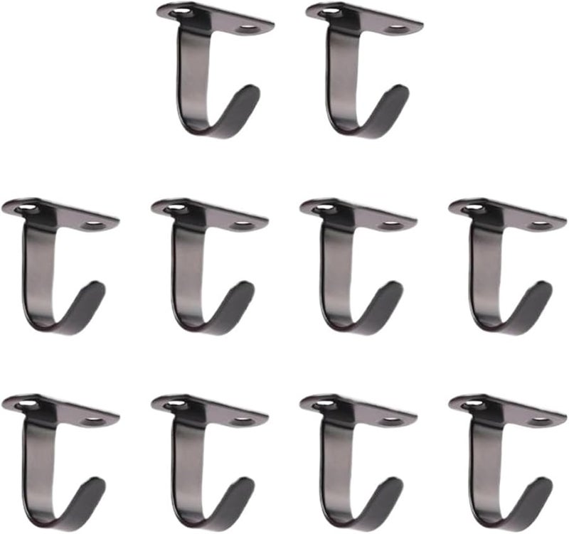 Stainless Steel Under Cabinet Hooks 30Pcs Black Wall Mounted For Bathroom Kitchen Closet - Image 2