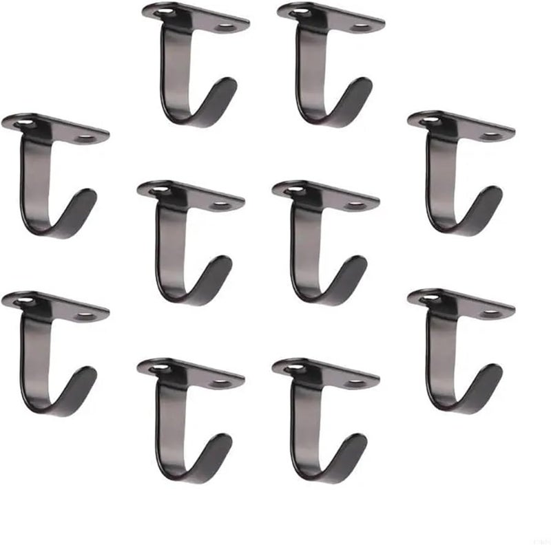 Stainless Steel Under Cabinet Hooks 30Pcs Black Wall Mounted For Bathroom Kitchen Closet - Image 4