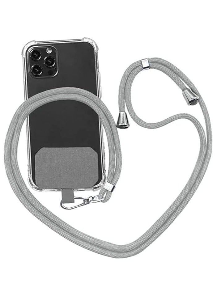 Phone Lanyard, Universal Crossbody Cell Phone Lanyards, Multifunctional Nylon Patch Adjustable Shoulder Neck Strap Compatible with Most Smartphones(Grey)  - Image 2