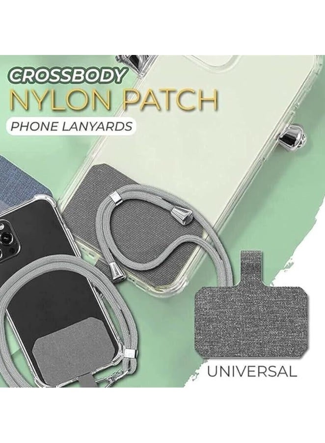 Phone Lanyard, Universal Crossbody Cell Phone Lanyards, Multifunctional Nylon Patch Adjustable Shoulder Neck Strap Compatible with Most Smartphones(Grey)  - Image 3