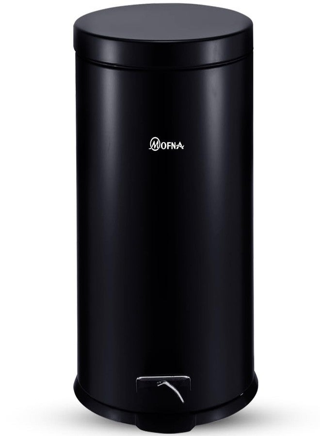 mofna Stainless Steel Plain Dustbin with Pedal, Trash Can, Wastebasket, Garbage Bin for Home, Office, Bathroom, Bedroom, Toilet, Outdoor, Indoor and Kitchen, (7x10 In -5 Liter, Black), Pack of 1 - Image 1