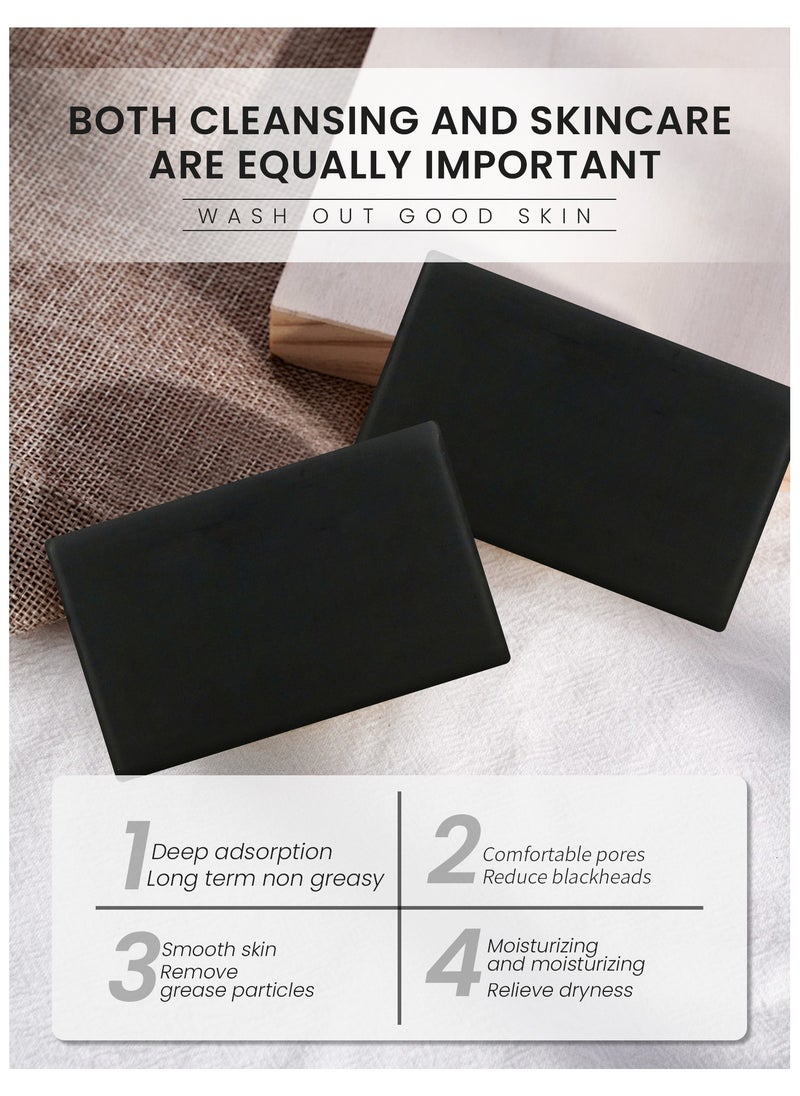 RUKYU - Organic African Black Soap, African Bamboo Charcoal Black Soap, Handmade Soap , Bath Soap for Body Cleansing, Hand and Face Washing (100gram) - Image 1