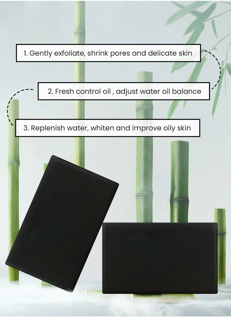 RUKYU - Organic African Black Soap, African Bamboo Charcoal Black Soap, Handmade Soap , Bath Soap for Body Cleansing, Hand and Face Washing (100gram) - Image 1