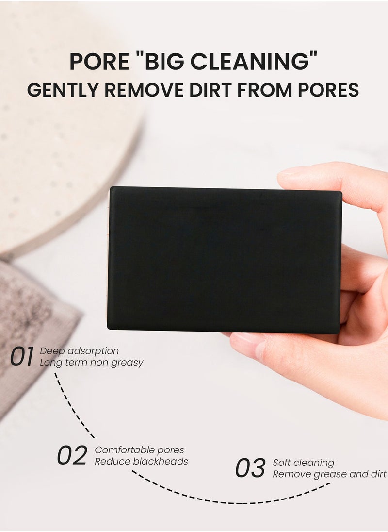 RUKYU - Organic African Black Soap, African Bamboo Charcoal Black Soap, Handmade Soap , Bath Soap for Body Cleansing, Hand and Face Washing (100gram) - Image 1
