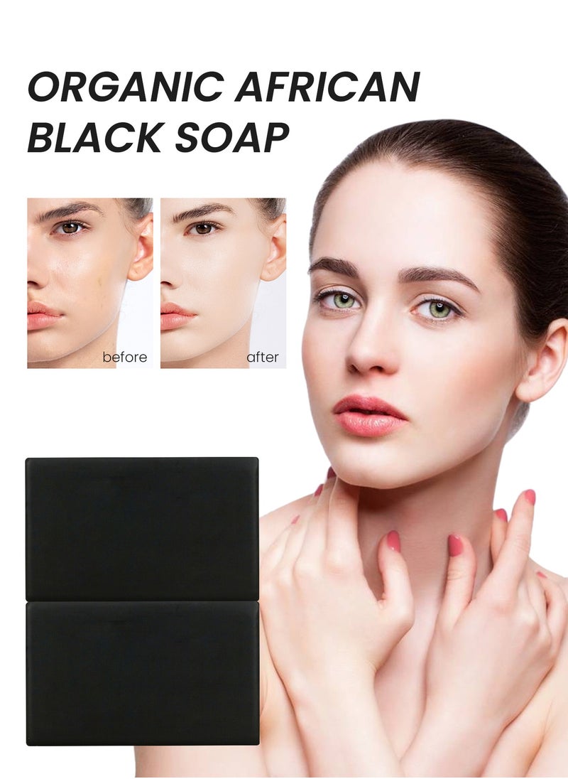 RUKYU - Organic African Black Soap, African Bamboo Charcoal Black Soap, Handmade Soap , Bath Soap for Body Cleansing, Hand and Face Washing (100gram) - Image 1