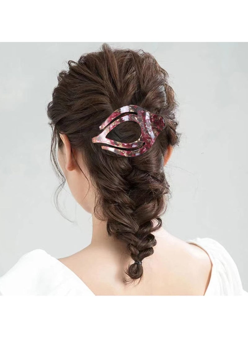 Goolsky 1Pc French Women's Hair Claw Clip - Curved Strong Hold No Slip Grip Large Clips for Thick or Thin Hair (multicolor A) - Image 1