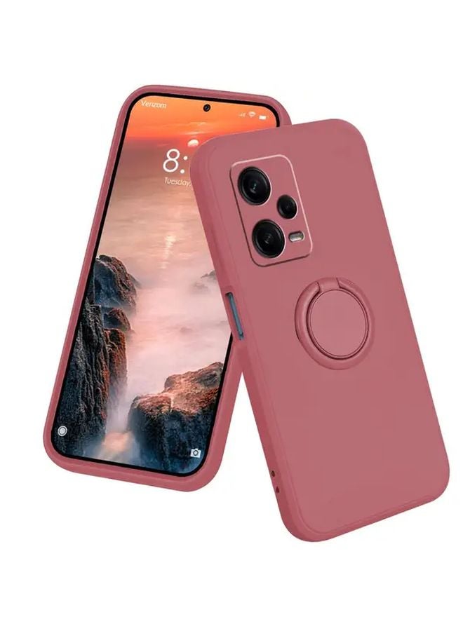 Crimson Redmi Note 12 Pro Plus Case With Rotatable Ring Kickstand Magnetic Car Mount Cover - Image 1