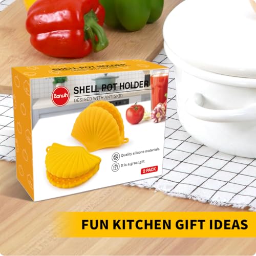 Banvih Silicone Shell Pot Holders - Valentines Day Gifts for Her,Cute Kitchen Gadgets Birthday Gifts for Women - Image 3