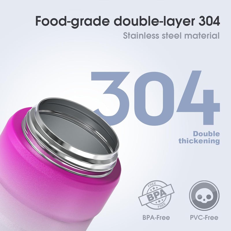 Bidakid Insulated Food Jar Set – 25.4oz & 17oz Stainless Steel Containers with Folding Spoon and Carrying Bags – Leak-Proof, Keeps Food Hot or Cold for up to 12 Hours – Ideal for Work, School, Travel - Image 4
