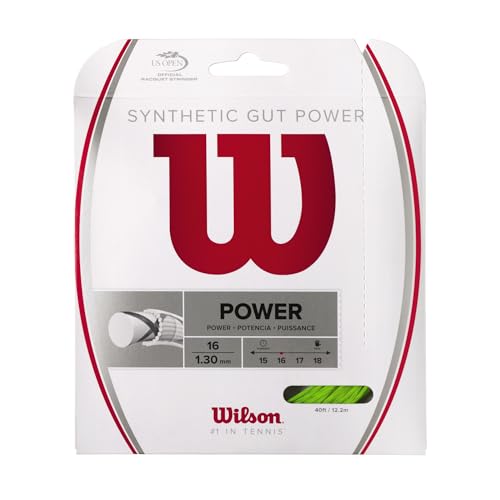 Wilson Synthetic Gut Power 16 Tennis String - Set, Lime Green - Image 1